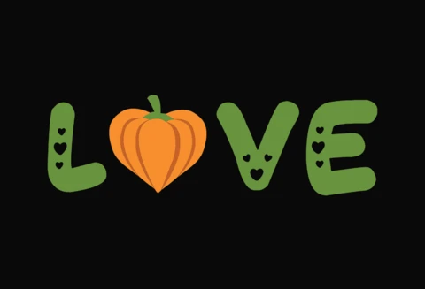Love Retro Vintage Pumpkin T-Shirt Design Template