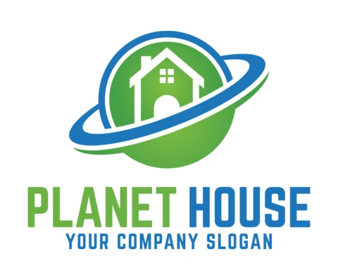 Modello di progettazione del logo della casa del pianeta