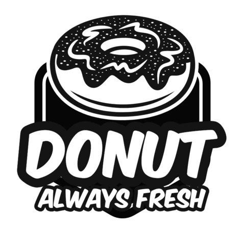 Modèle de logo pour une boutique de beignets frais et délicieux