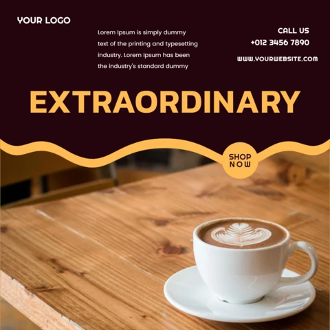 Extraordinary Coffee Shop Instagram Post Design Template