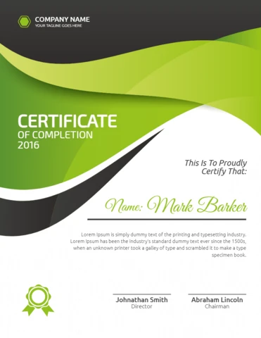 Abstract Modern Professional Corporate Certificate Post Design Template