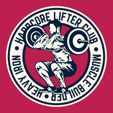 Hardcore lifter hombres plantilla de diseño de camiseta