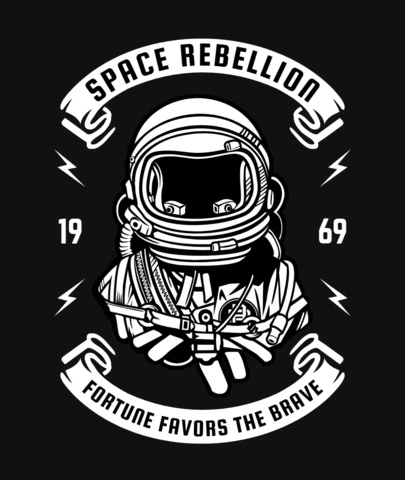 Rebelión espacial plantilla de diseño de camiseta