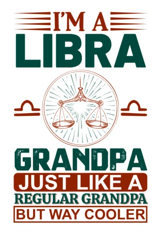 Libra Grandpa Vintage Design Template: Cool Zodiac-Inspired Graphics