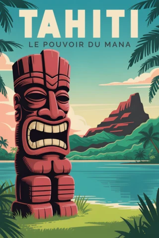 Tropical Tiki Design Template for Travel Posters