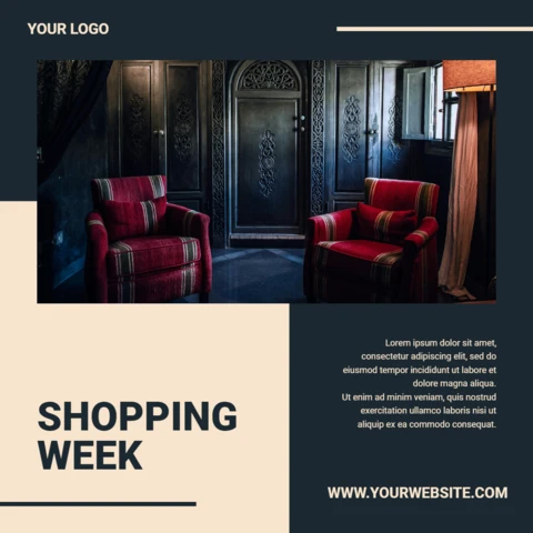 Two-Tone Flat Elegant Marketing Social Media Post Design Template
