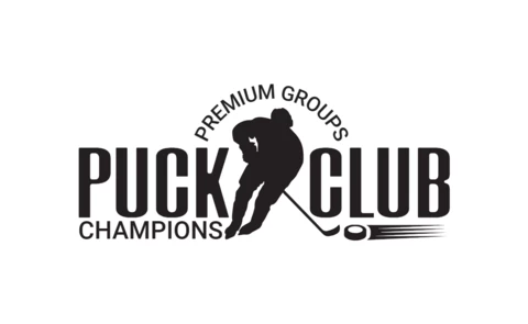 Hockey Puck Club Sports Logo Design Template