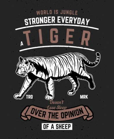World Is Jungle Tiger T-shirt Design Template