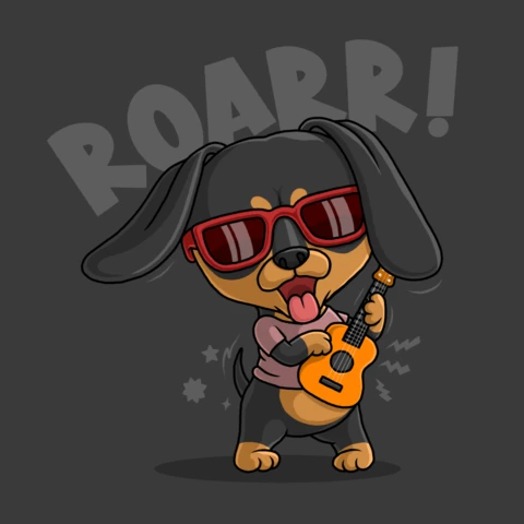 Modelo de design legal de cão rockstar para projetos divertidos