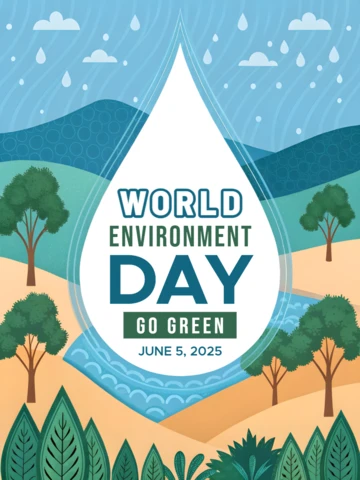 Water Drop Design Template for World Environment Day Celebration