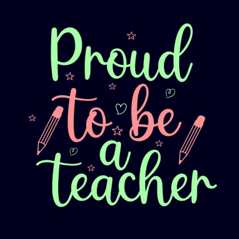 Modèle de t-shirt "Fier d'être enseignant" (Proud to be a teacher)