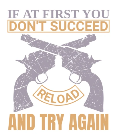 Vintage Typography Design Template: Motivational Quote with Guns