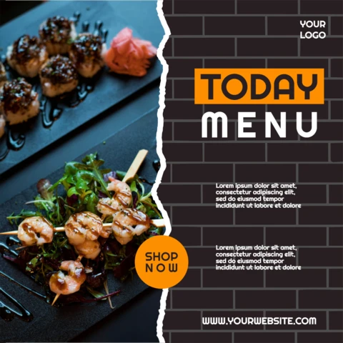 Brick Wall Collage Instagram Post Design Template