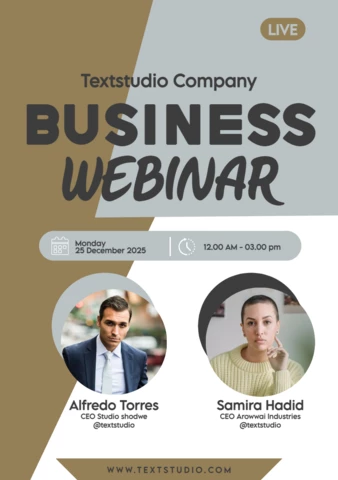 White and Brown Modern Business Webinar Promotion Poster