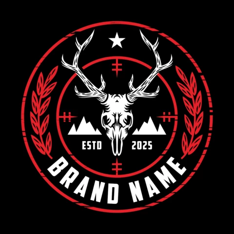 Modelo de design do logotipo do selo de caçador