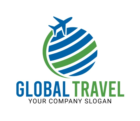Plantilla de diseño de logotipo de agencia de viajes global