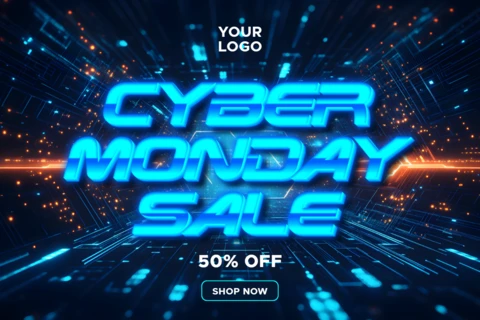Cyber Monday Sale Design Promotional Banner Template