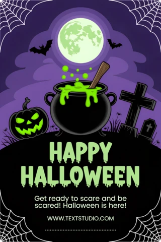 Spooky Halloween Cauldron Design Template for Festive Flyers