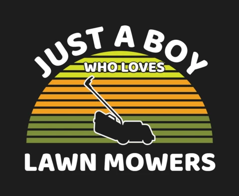 Gewoon een jongen die houdt van grasmaaiers grappig tuinieren t-shirt ontwerp