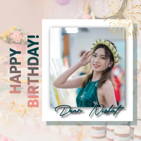 Pink and White Happy Birthday Wish Instagram Post Template