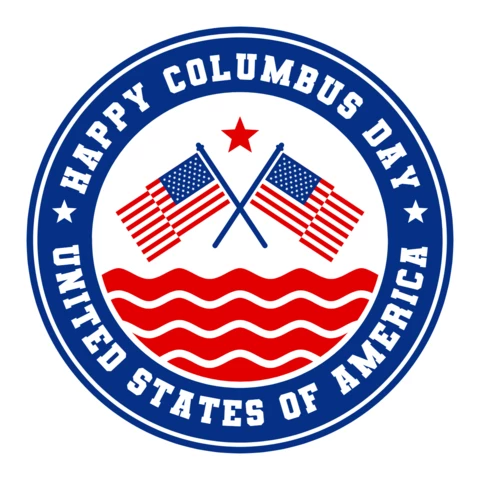 Logo de l'écusson de la journée de Colomb pour les États-Unis d'Amérique