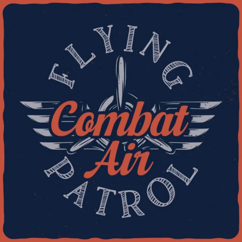 Modèle de t-shirt de la patrouille aérienne de combat volante
