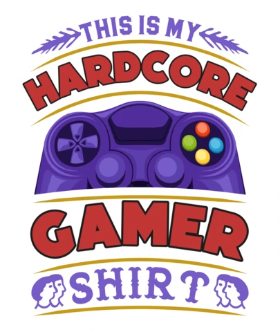 Hardcore Gamer Shirt Design Template - Fun and Playful Graphic Style
