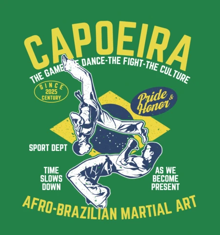 Capoeira Brazilian Martial Art T-shirt Design Template