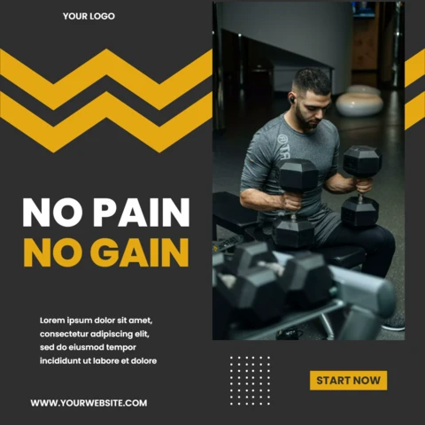 Yellow Chevrons Promotional Instagram Post Design Template