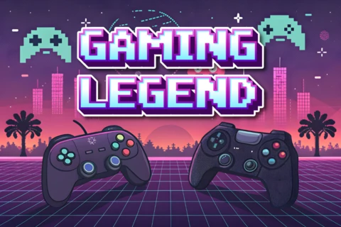 Retro-Gaming-Legende Vorlage für Poster und Merchandise-Design