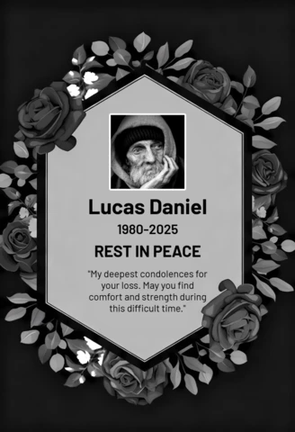 Plantilla de diseño de memorial elegante con acentos florales para tarjetas de tributo con retrato