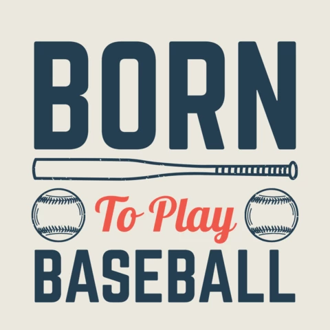 Born to Play Baseball T-shirt Design Template
