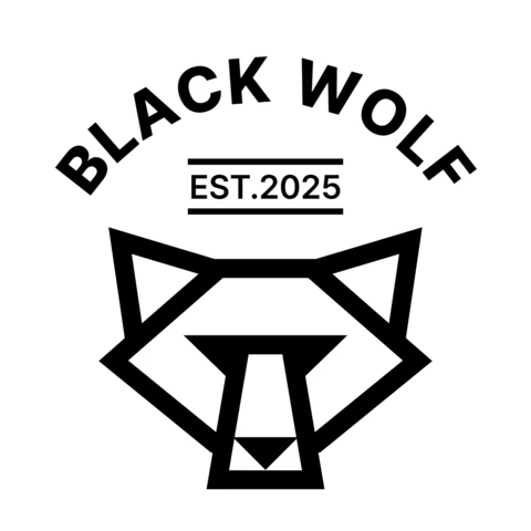 Plantilla de diseño de logotipo de lobo negro