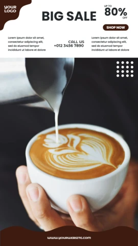 Big Sale Coffee Shop Instagram Story Post Design Template