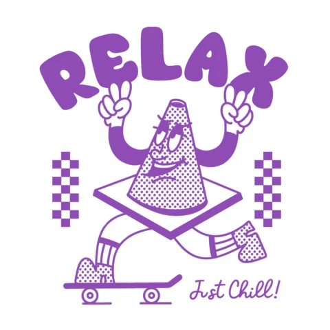 Template de design graphique rétro chill vibes pour vêtements de relaxation