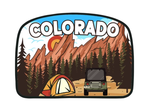 Colorado US State Badge Template Design
