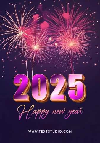 Vibrant Fireworks 2025 Happy New Year Design Template