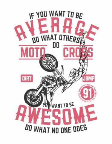 Motocross Vintage T-shirt Design Template