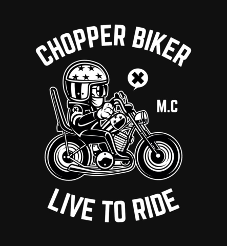 Chopper Biker T-Shirt Design Template