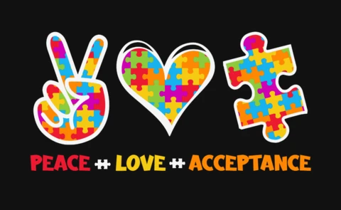 Peace Love Acceptance Autism Awareness T-Shirt Template