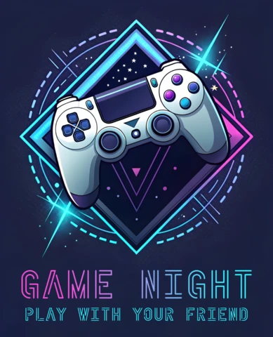 Game Night Editable Template with Retro Gaming Controller Design for Posters