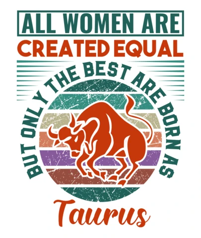 Vintage Taurus Design Template: Empowering Women with Bold Typography