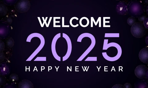 Willkommen 2025 elegant lila neues jahr design vorlage