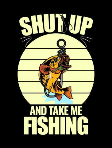 Tais-toi et emmène-moi pêcher modèle de t-shirt vintage