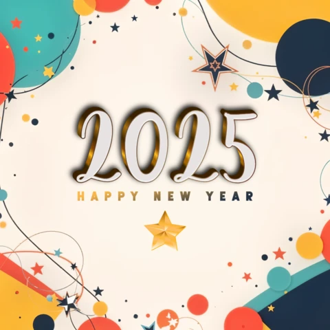 Modèle de post instagram coloré pour le nouvel an 2025