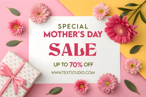 Chic Floral Mother's Day Sale Template Design - Realistic Pastel Banner