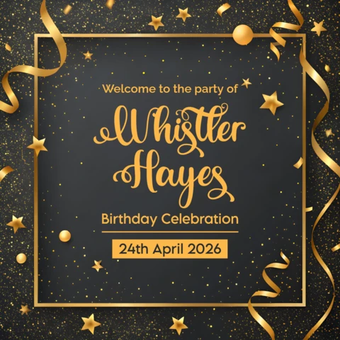 Elegant Gold and Black Birthday Celebration Template Design