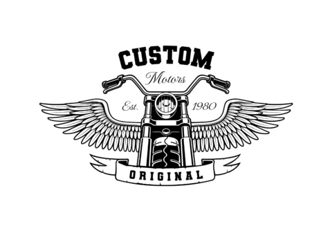 Vintage Motorcycle With Wings T-Shirt Design Template