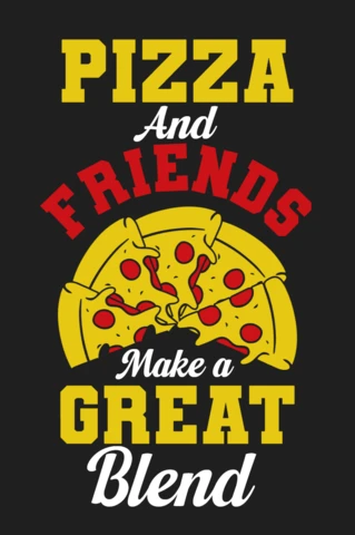 Pizza And Friends T-Shirt Design Template
