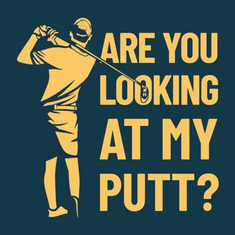 Modelo de design de camiseta vintage de jogador de golfe com taco de golfe